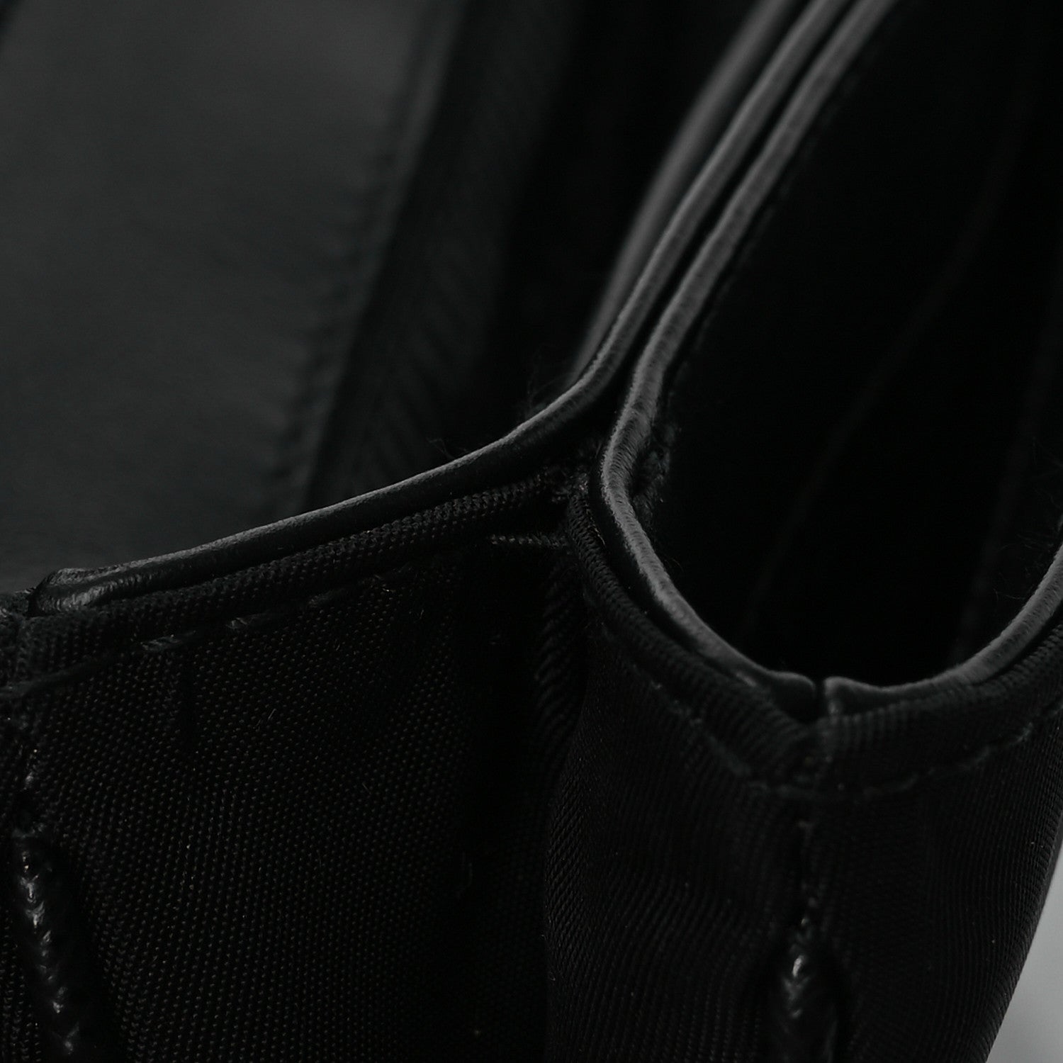 Prada Saffiano Tessuto Nylon Chain Shoulder Bag Black 14 of 16