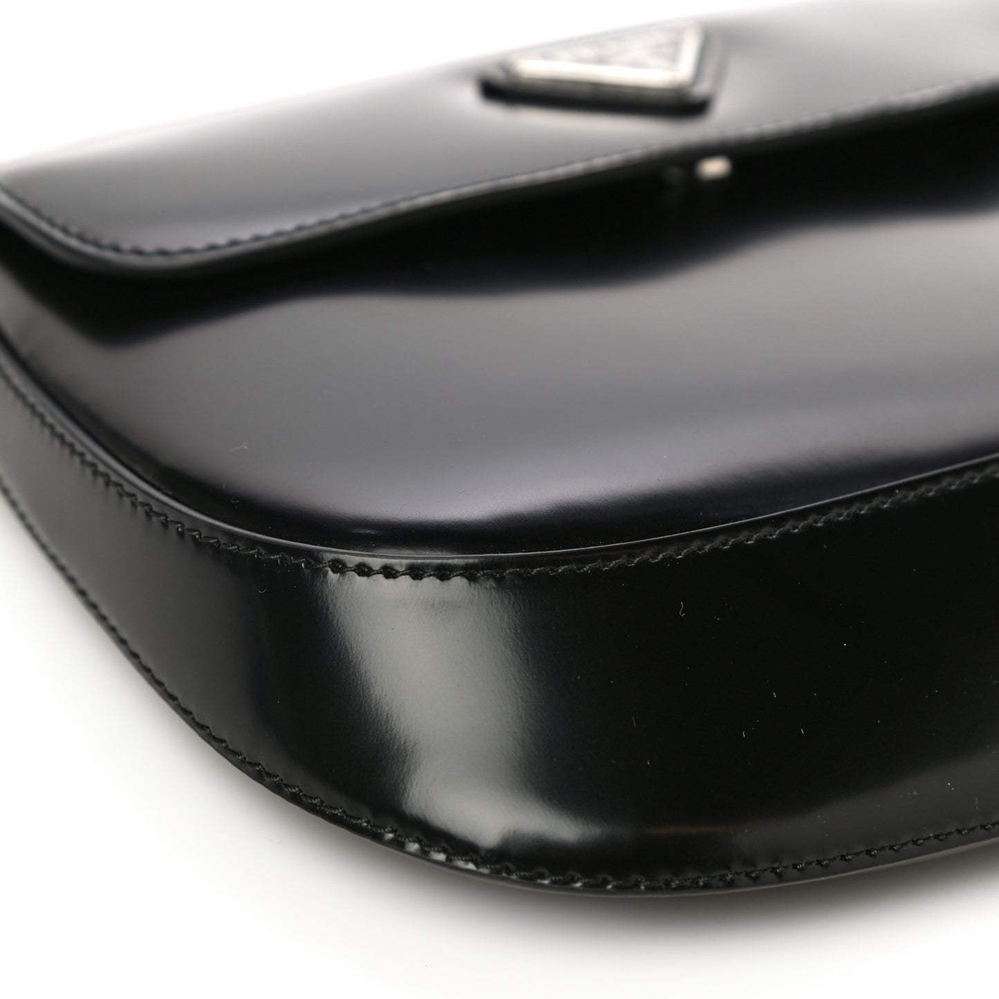 Spazzolato Cleo Flap Shoulder Bag Black