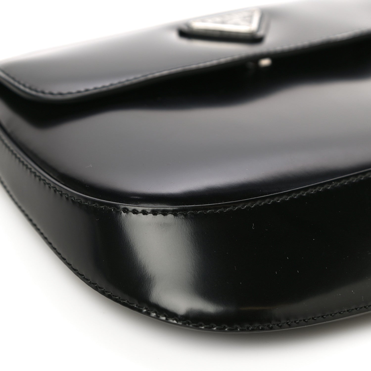 Prada Spazzolato Cleo Flap Shoulder Bag Black 8 of 10
