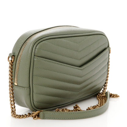 Saint Laurent Grain De Poudre Matelasse Monogram Mini Lou Camera Bag Pistachio 3 of 10