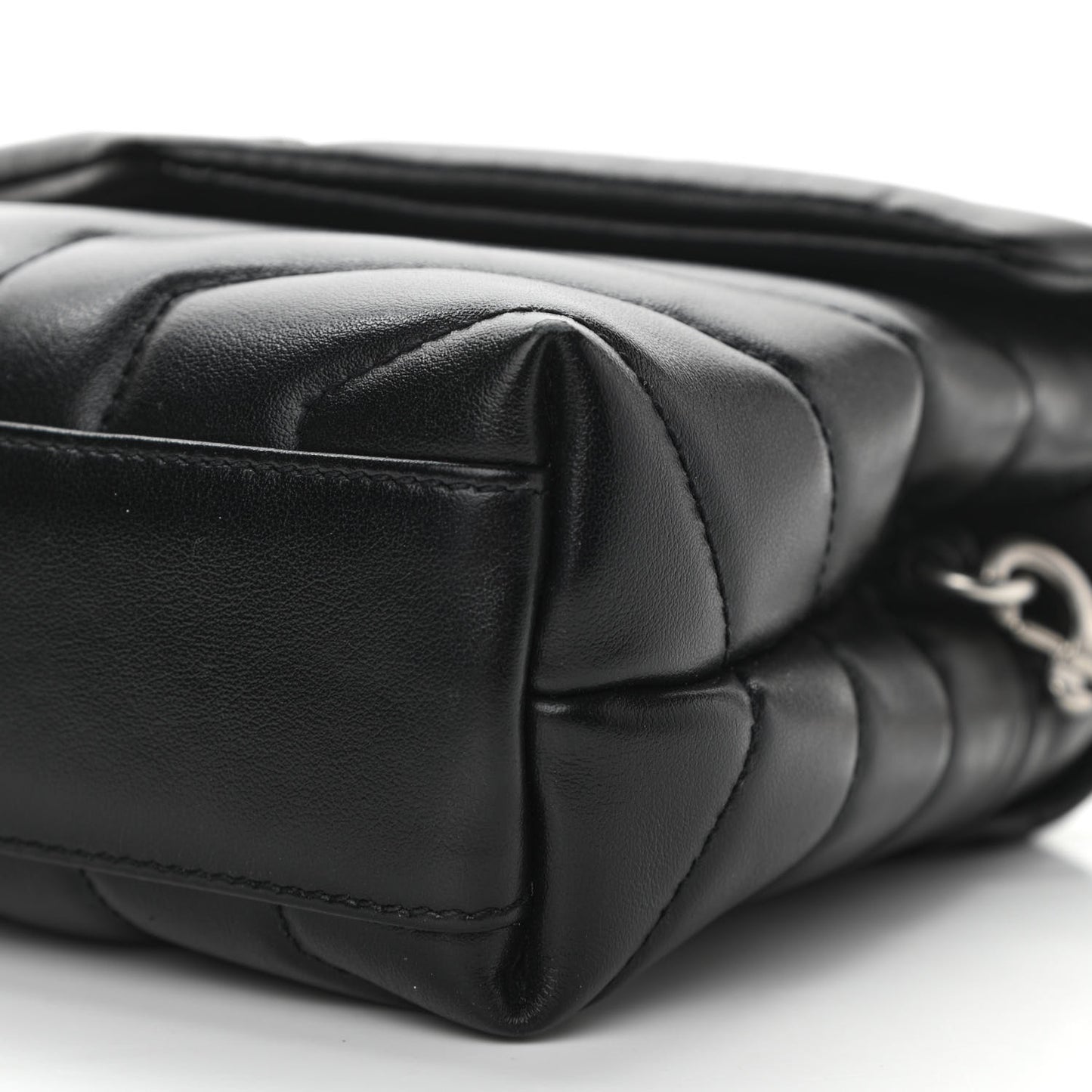 Calfskin Y Quilted Monogram Toy Loulou Crossbody Bag Black