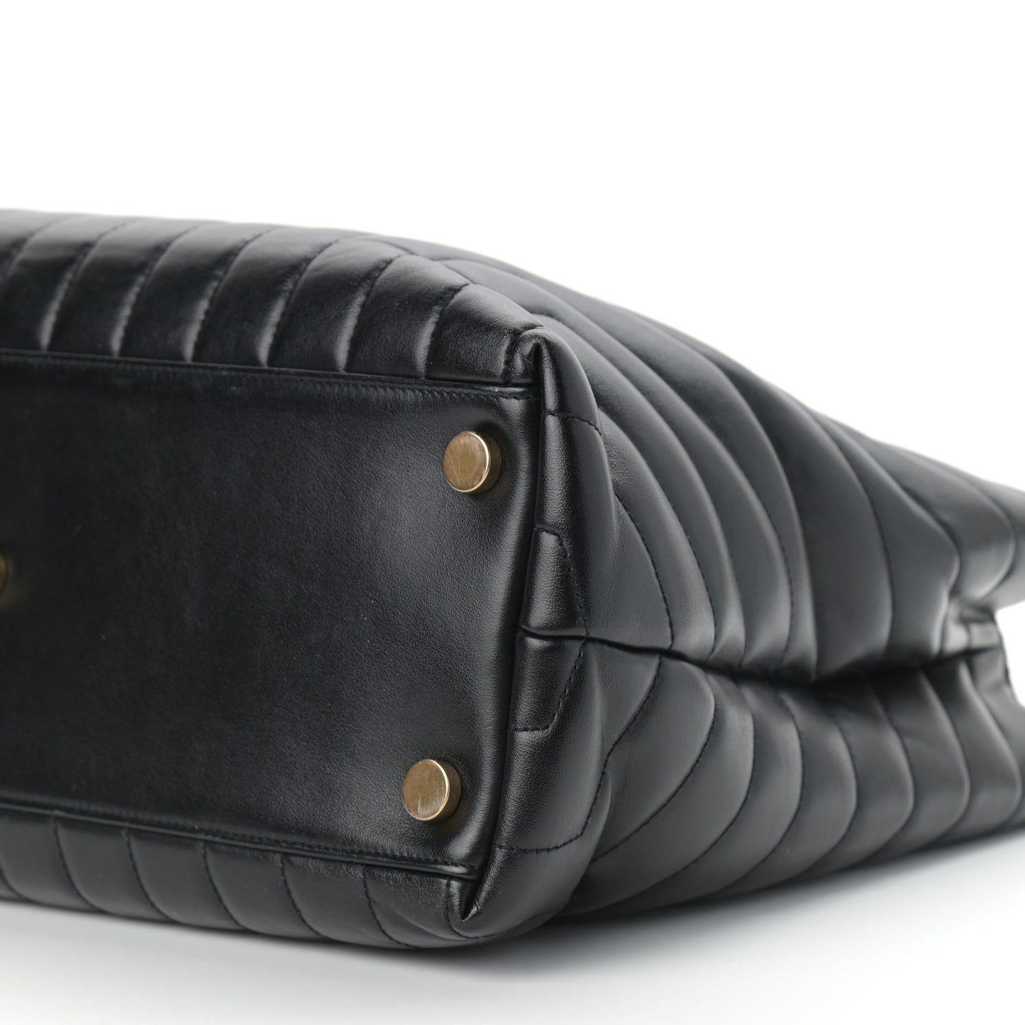 Calfskin Y Quilted Monogram Large Loulou Shopper Black