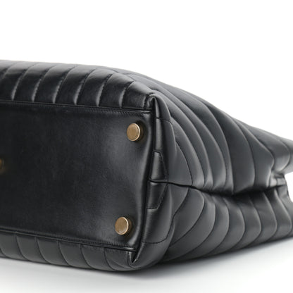 Saint Laurent Calfskin Y Quilted Monogram Large Loulou Shopper Black 9 of 10