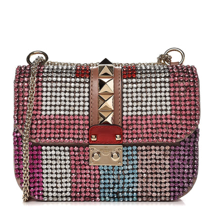 Valentino Garavani Vitello Crystal Embellished Small Glam Lock Rockstud Flap Multicolor 1 of 7