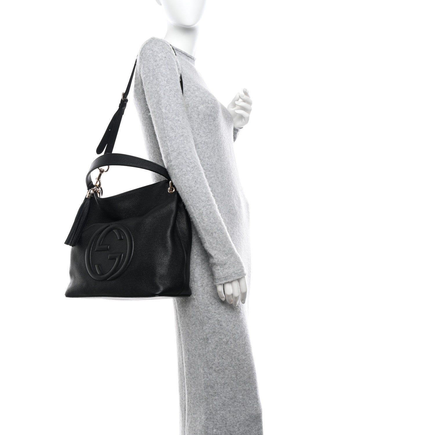 Gucci Pebbled Calfskin Large Soho Hobo Black 2 of 9