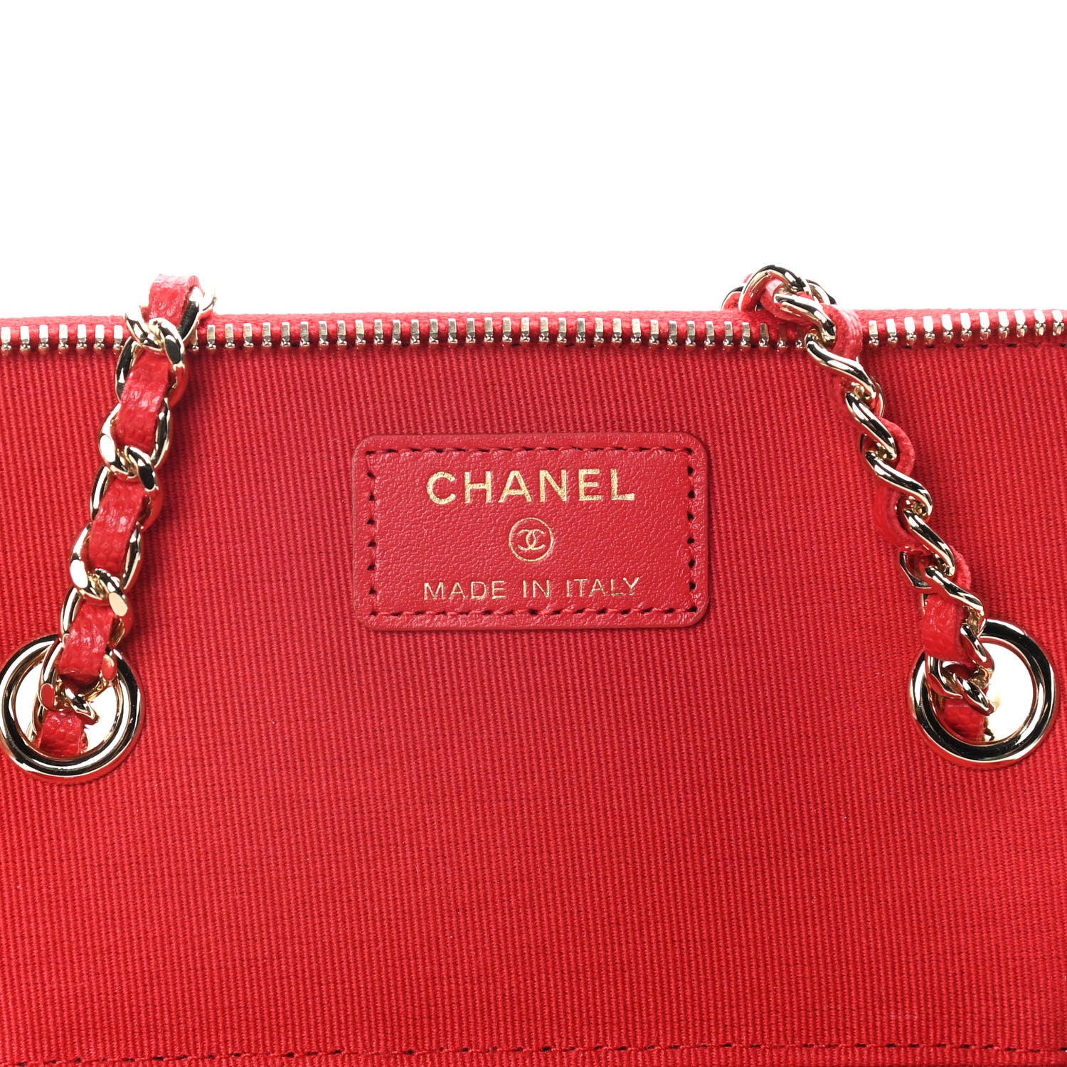 Chanel Caviar Quilted Small Vanity Case With Chain Red 6 of 10