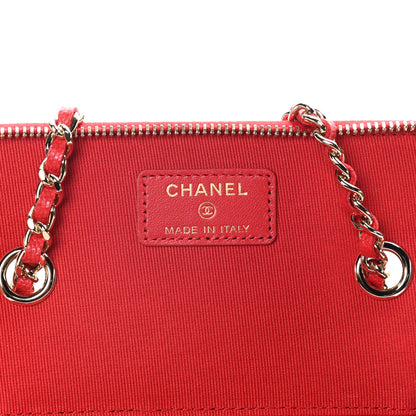 Chanel Caviar Quilted Small Vanity Case With Chain Red 6 of 10