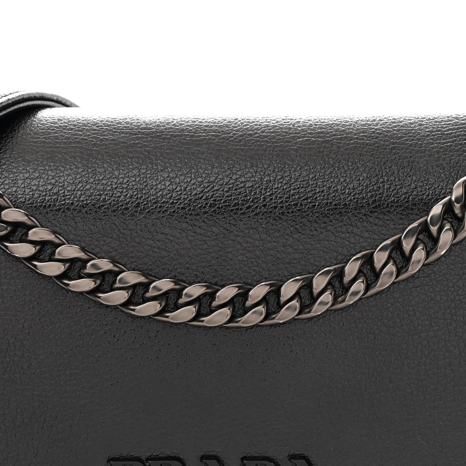 Prada Glace Calfskin Studded Crossbody Black 8 of 10