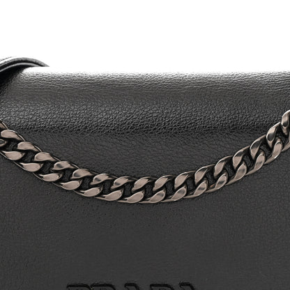 Prada Glace Calfskin Studded Crossbody Black 8 of 10