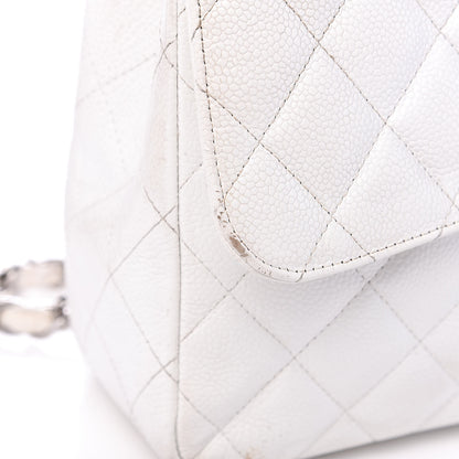 Chanel Caviar Quilted Jumbo Single Flap White 14 of 22