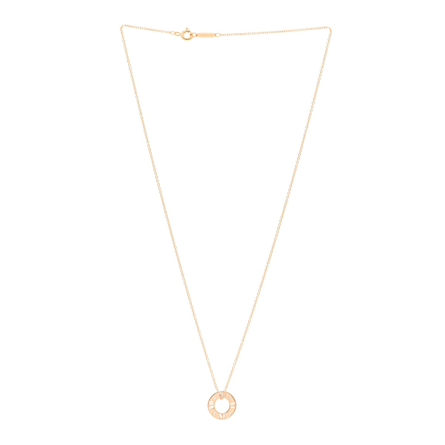18K Rose Gold Diamond Atlas Pierced Pendant Necklace