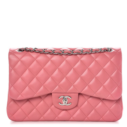 Chanel Lambskin Quilted Jumbo Double Flap Pink 1 of 7
