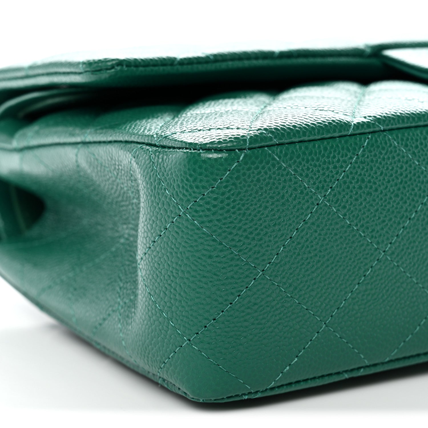 Chanel Caviar Quilted Medium Double Flap Green 9 of 11