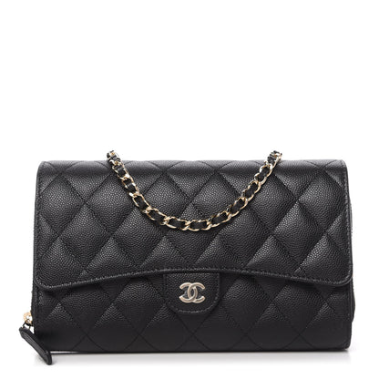Chanel Caviar Quilted Flap Phone Holder With Chain Black 1 of 12