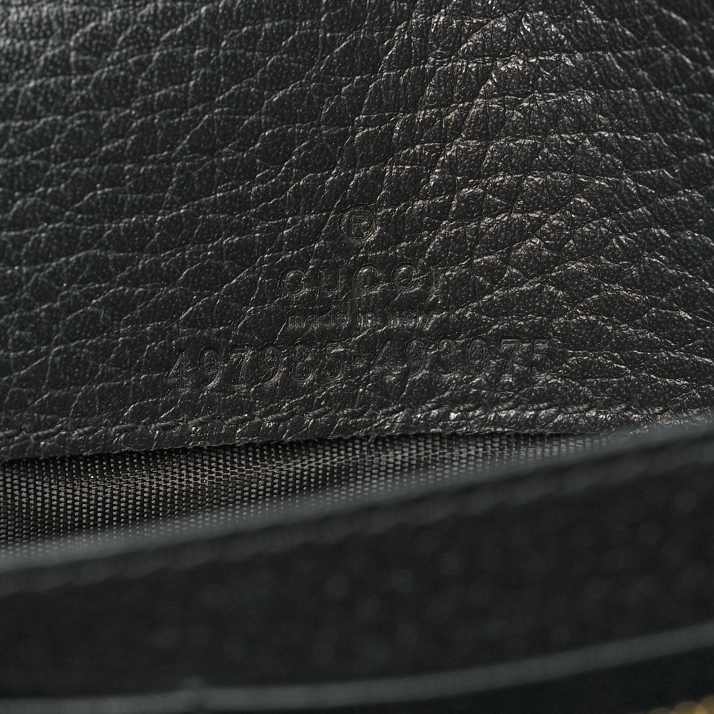 Calfskin Mini GG Marmont Chain Wallet Black