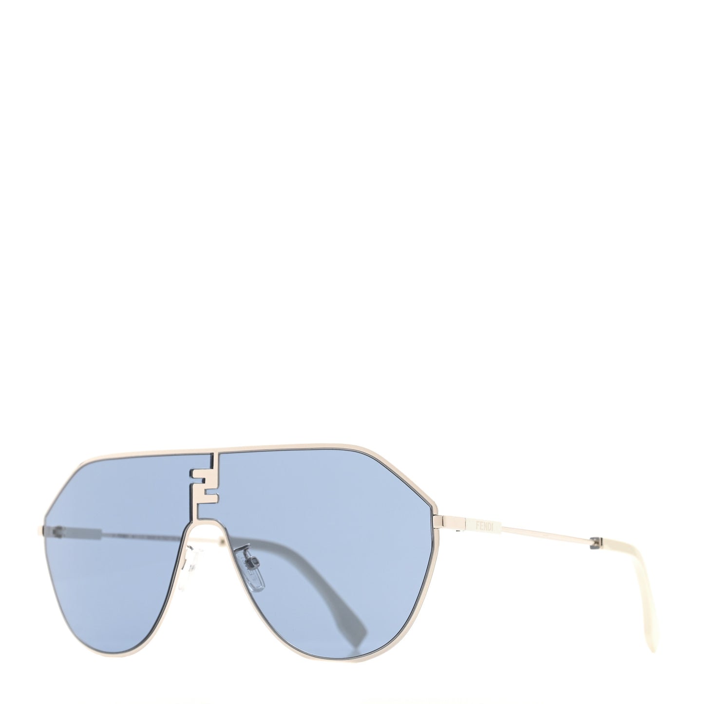 Metal FF Match Geometric Sunglasses FE40080U Silver Blue