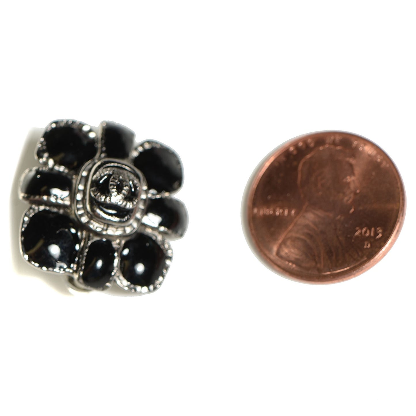 Gripoix CC Clip On Earrings Black