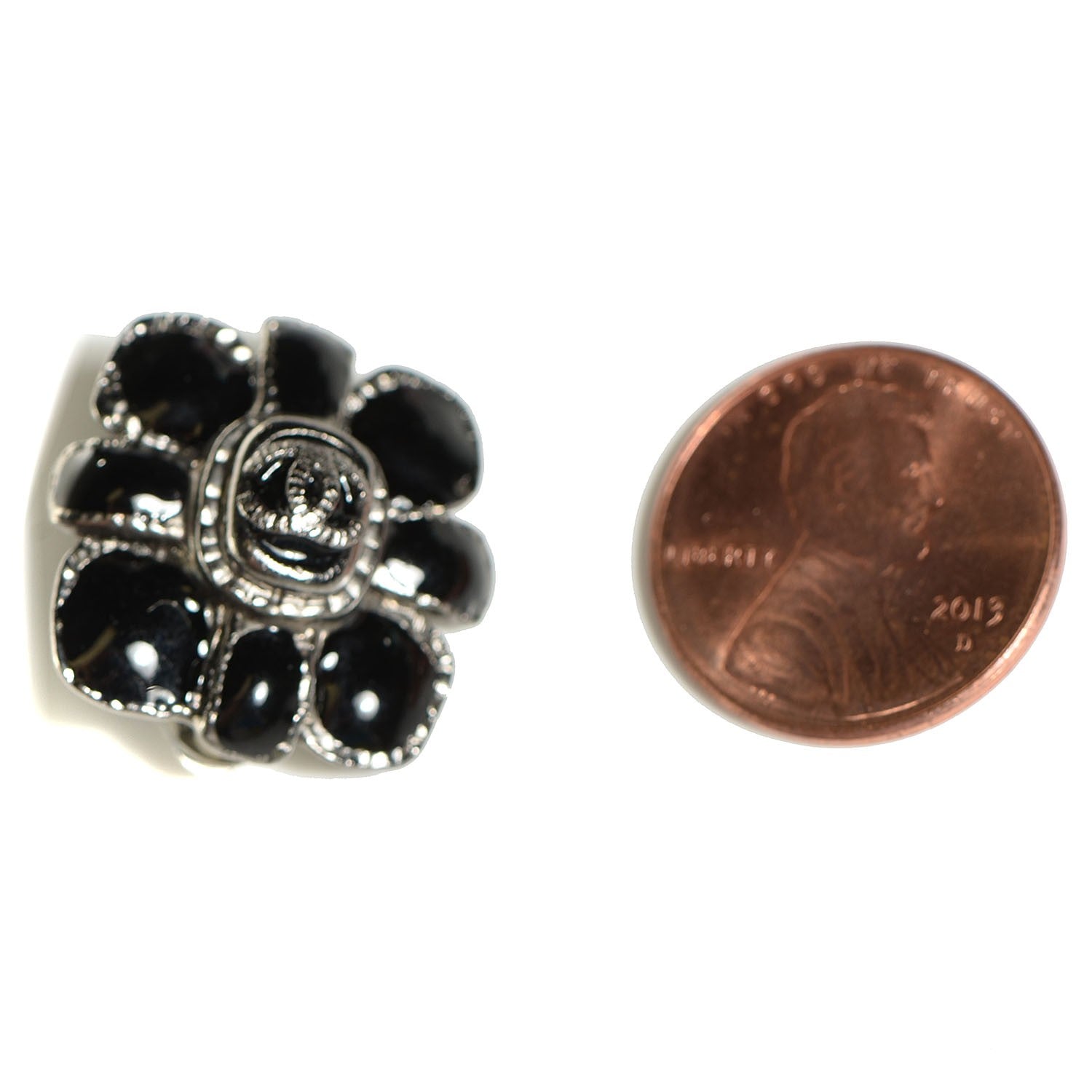Chanel Gripoix CC Clip On Earrings Black 2 of 5