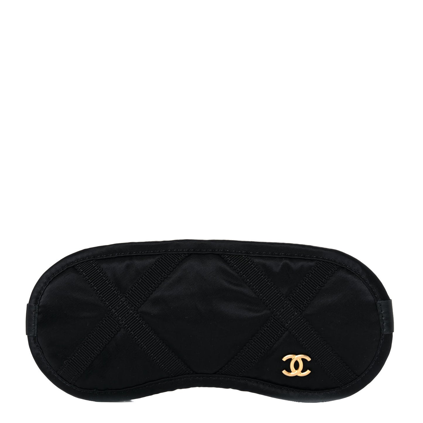 Nylon Grosgrain Lifestyle Pouch With Sleep Mask Black