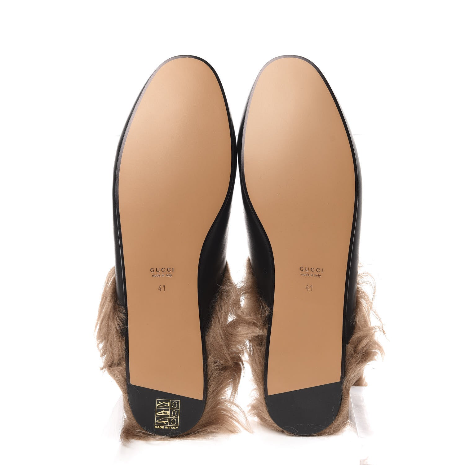 Gucci Calfskin Fur Flower Embroidered Princetown Slippers 41 Black 5 of 9