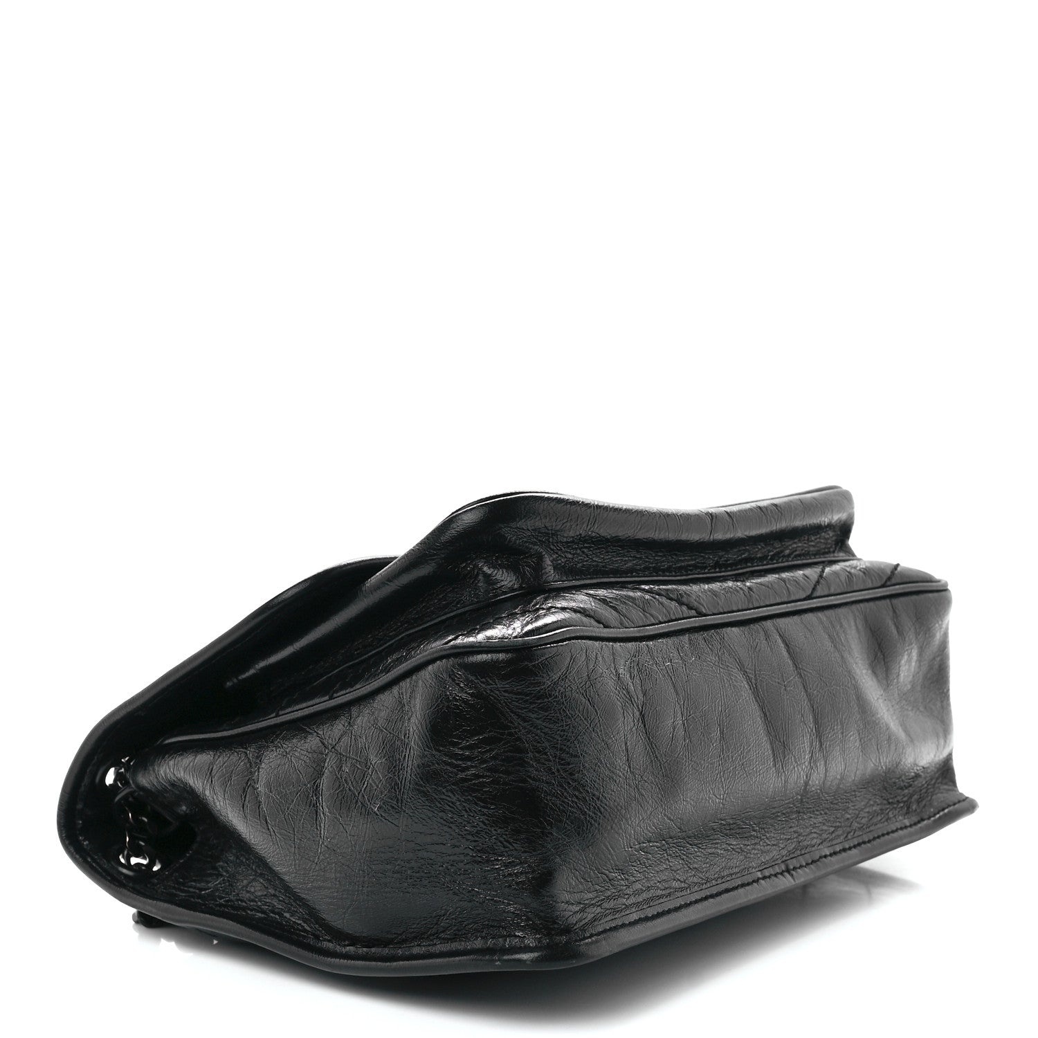 Saint Laurent Crinkled Calfskin Matelasse Monogram Medium Niki Chain Satchel Black 4 of 13