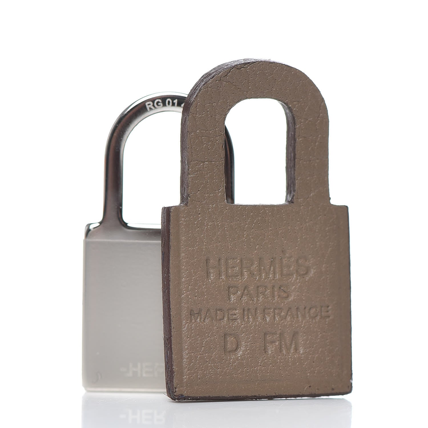 Hermes Palladium Swift O'Kelly Earrings Etoupe 7 of 8