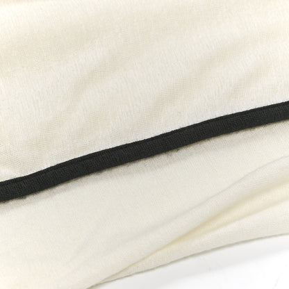 Chanel Cashmere Silk CC Scarf White Black 4 of 5