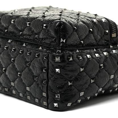 Valentino Garavani Craquele Nappa Quilted Mini Rockstud Spike Backpack Black 9 of 9