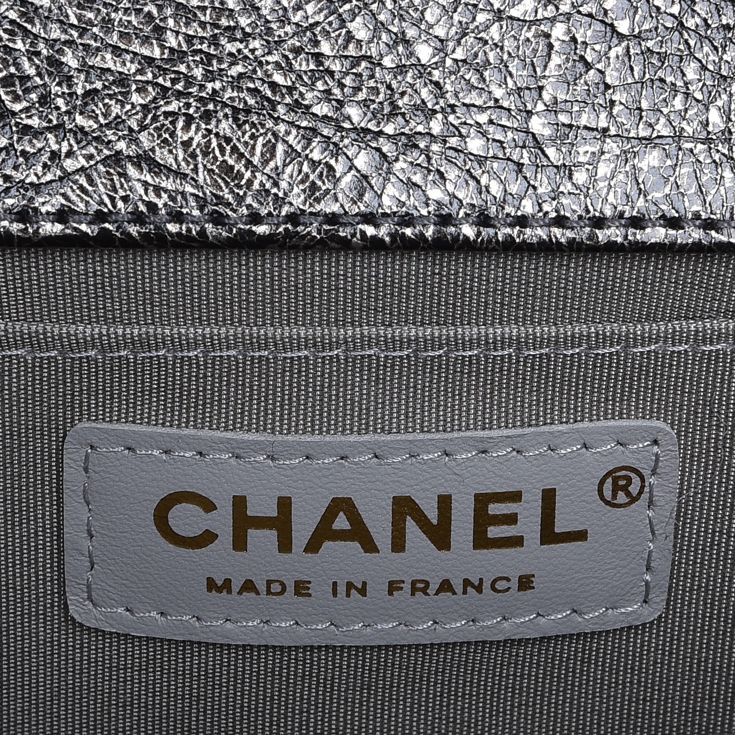 Chanel Metallic Calfskin Quilted Medium Boy Flap Dark Silver 6 of 9