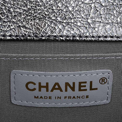 Chanel Metallic Calfskin Quilted Medium Boy Flap Dark Silver 6 of 9
