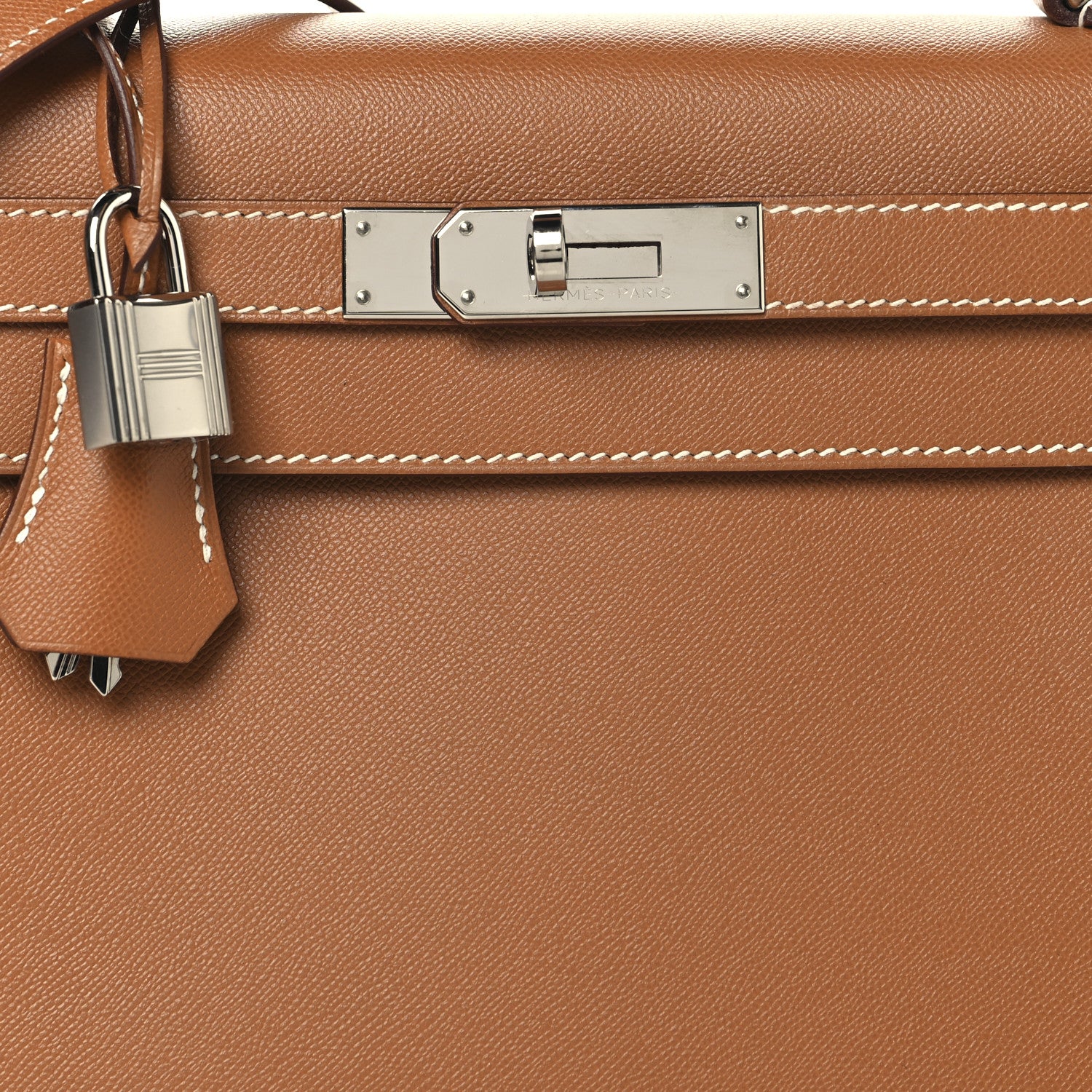 Hermes Madame Calfskin Kelly Sellier 28 Gold 8 of 15