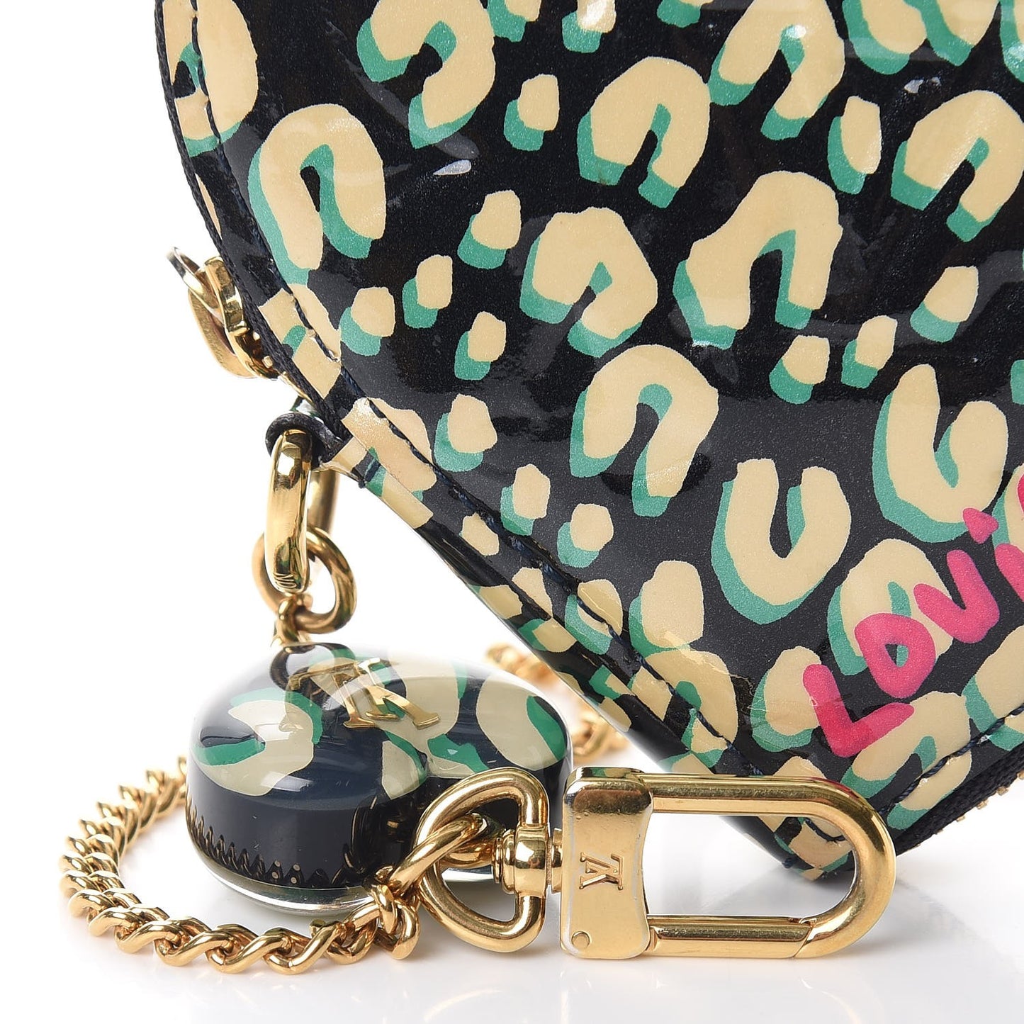 Vernis Leopard Coeur Heart Coin Purse Blue Infini