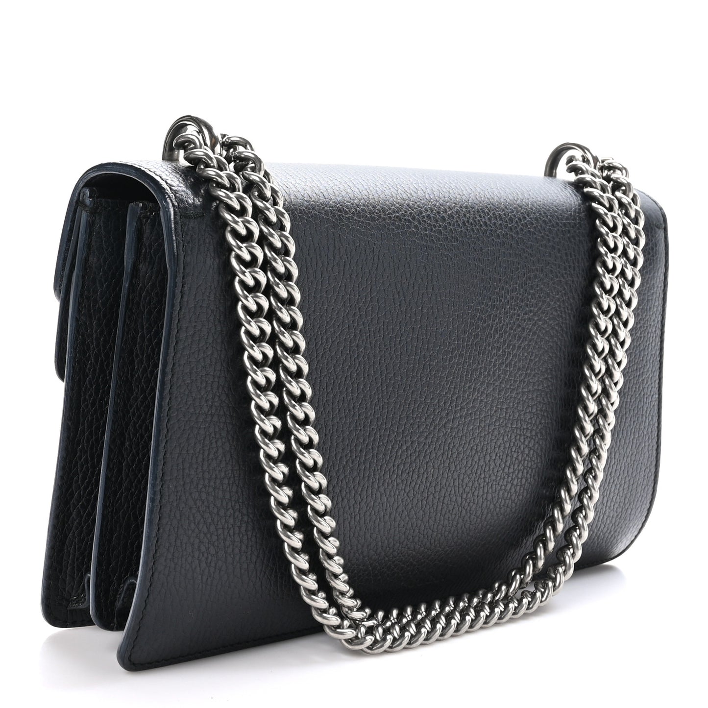 Pebbled Calfskin Small Dionysus Shoulder Bag Black
