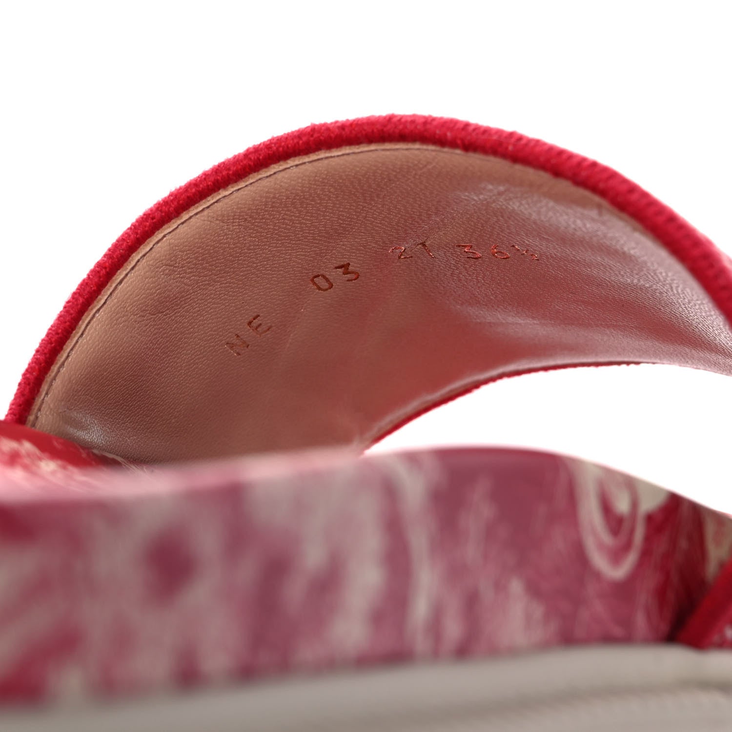 Christian Dior Canvas Toile de Jouy Embroidered Dway 10mm Slide Sandals 36.5 Off White Raspberry 6 of 8