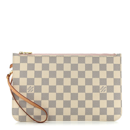 Louis Vuitton Damier Azur Neverfull MM GM Pochette Rose Ballerine 1 of 7