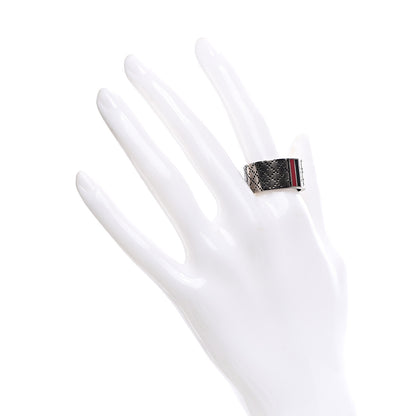 Gucci Sterling Silver Enamel Logo Band Ring 65 11 2 of 9