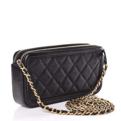 Chanel Caviar Quilted CC Filigree Clutch With Chain Black 3 of 14