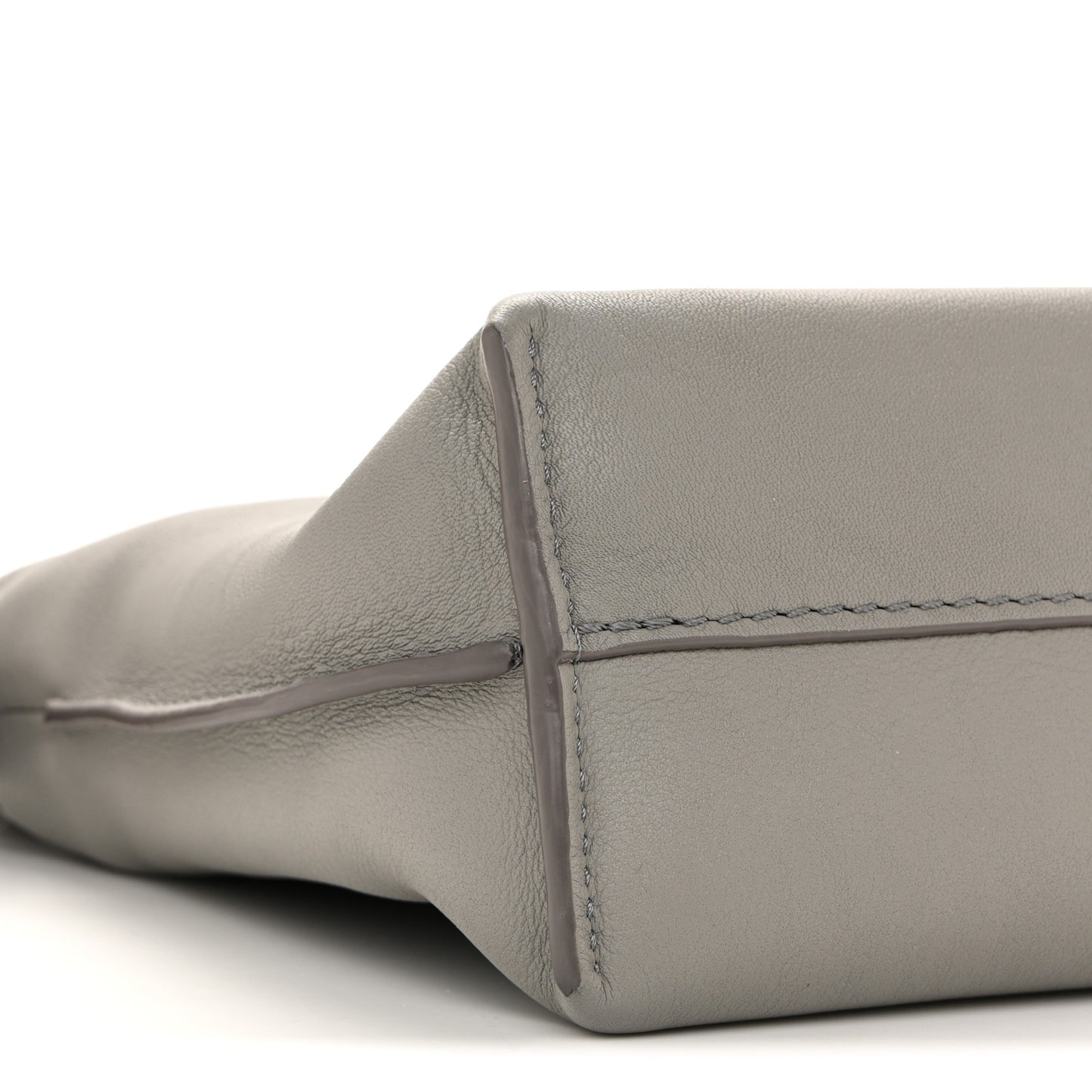 Calfskin Mini Flamenco Knot Clutch Pearl Grey