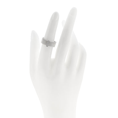 Tiffany Sterling Silver Diamond Somerset Mesh Ring 52 6 2 of 4