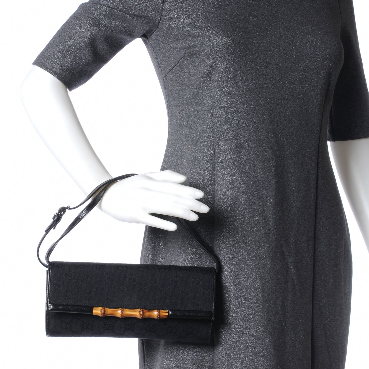 Monogram GG Bamboo Bar Clutch Black