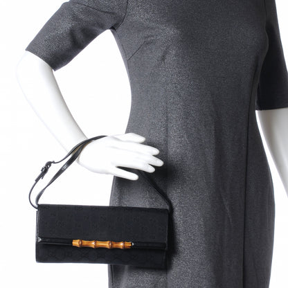 Gucci Monogram GG Bamboo Bar Clutch Black 2 of 6