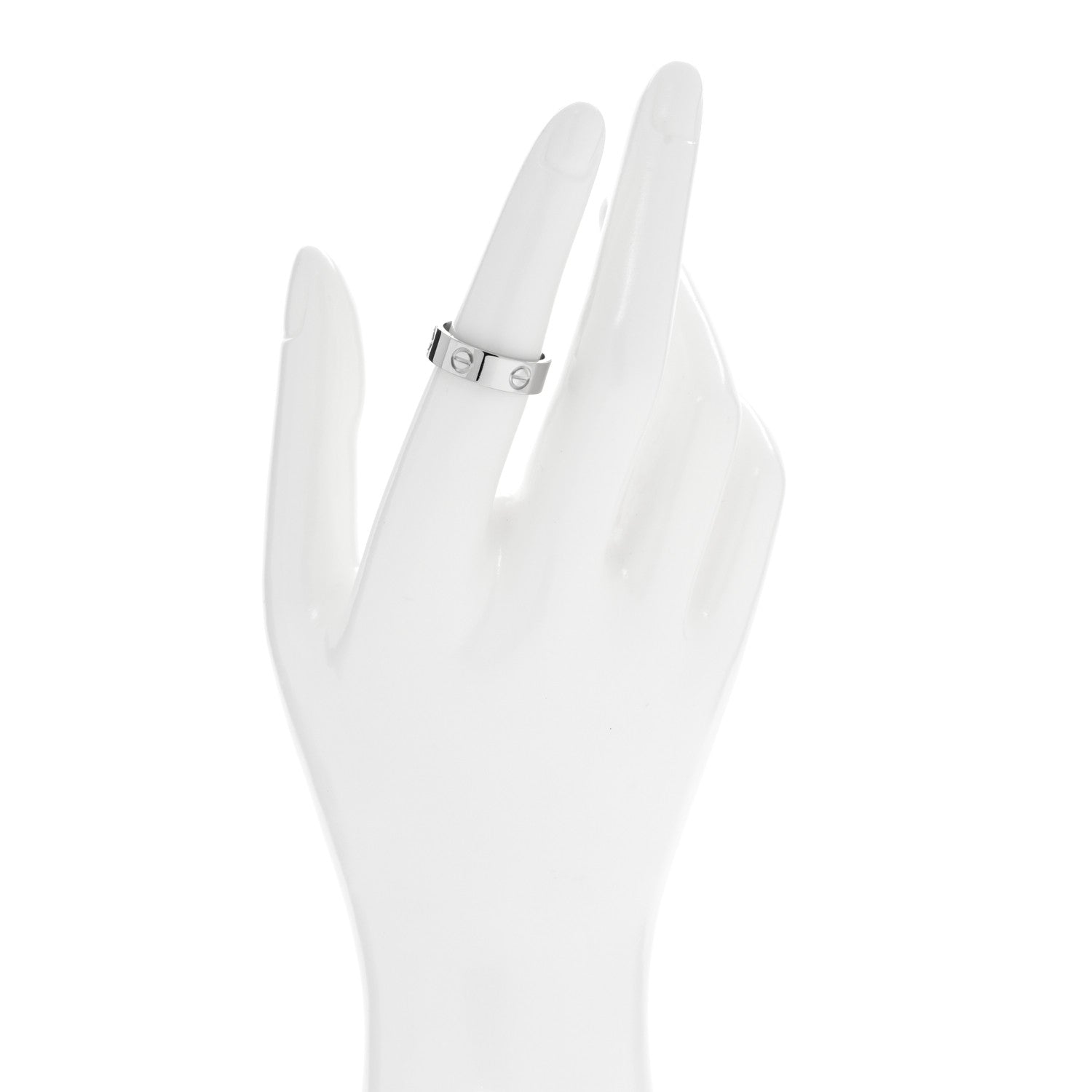 Cartier 18K White Gold 5.5mm LOVE Ring 53 6.5 2 of 5
