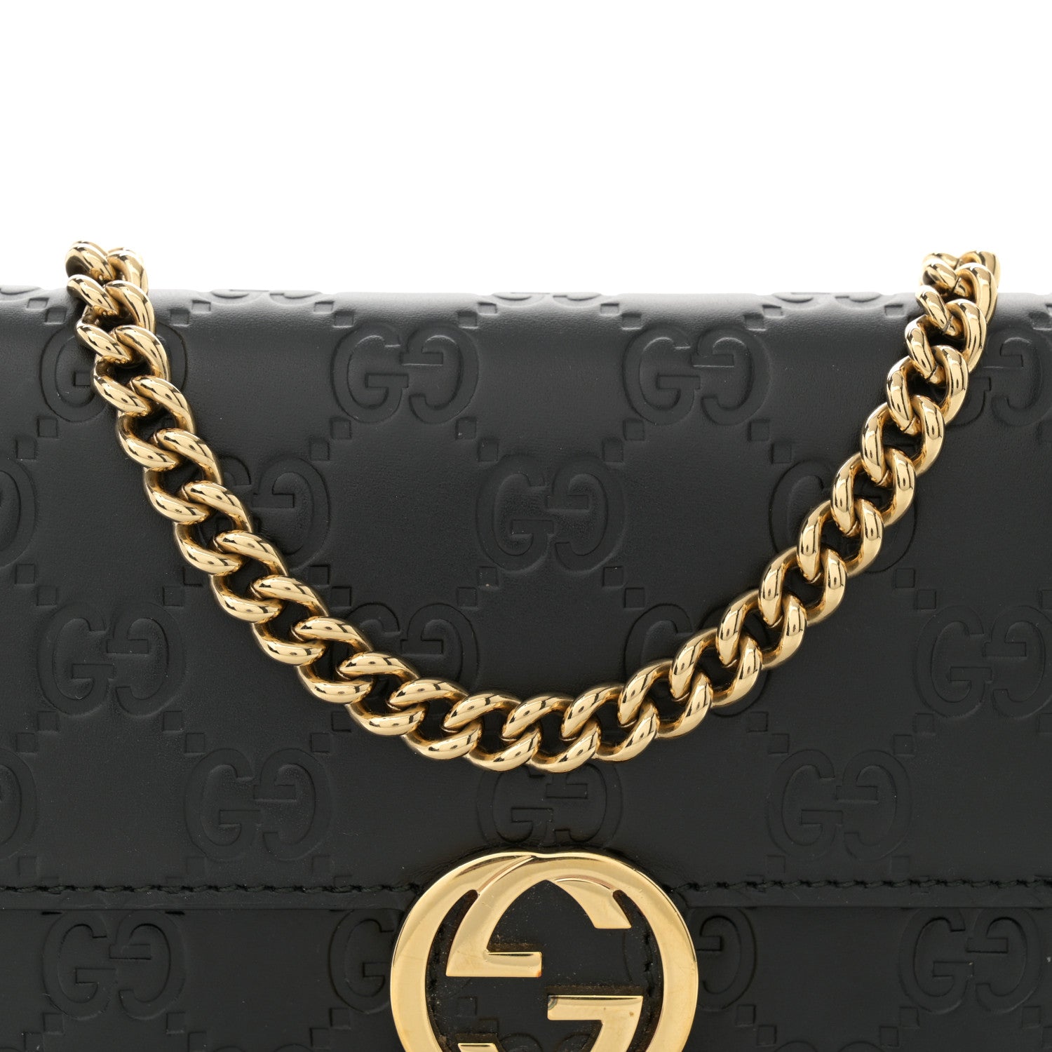 Gucci Guccissima Icon Chain Wallet Black 8 of 13