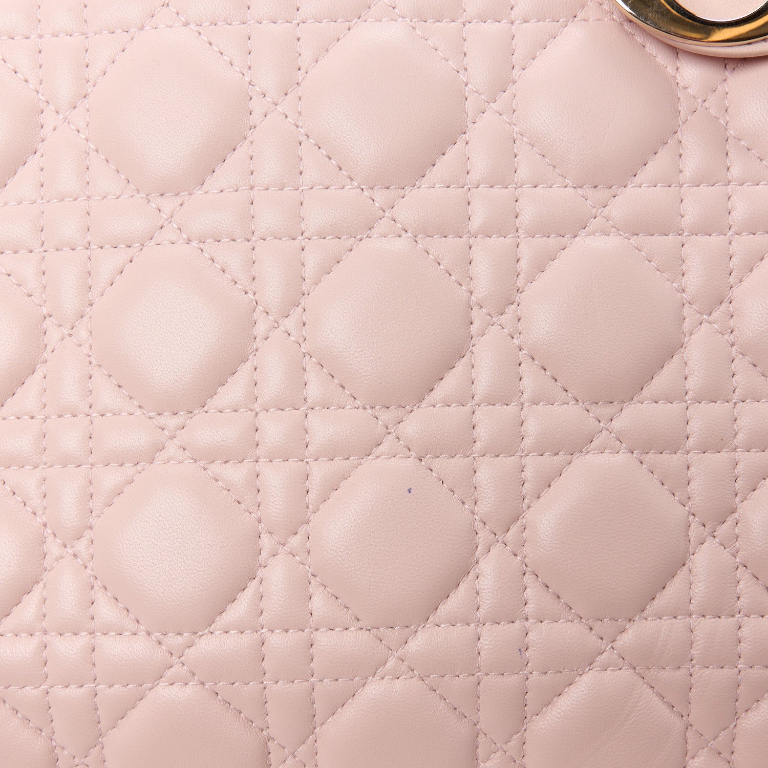 Christian Dior CHRISTIAN DIOR Lambskin Cannage Large Lady Dior Light Pink 13 of 13