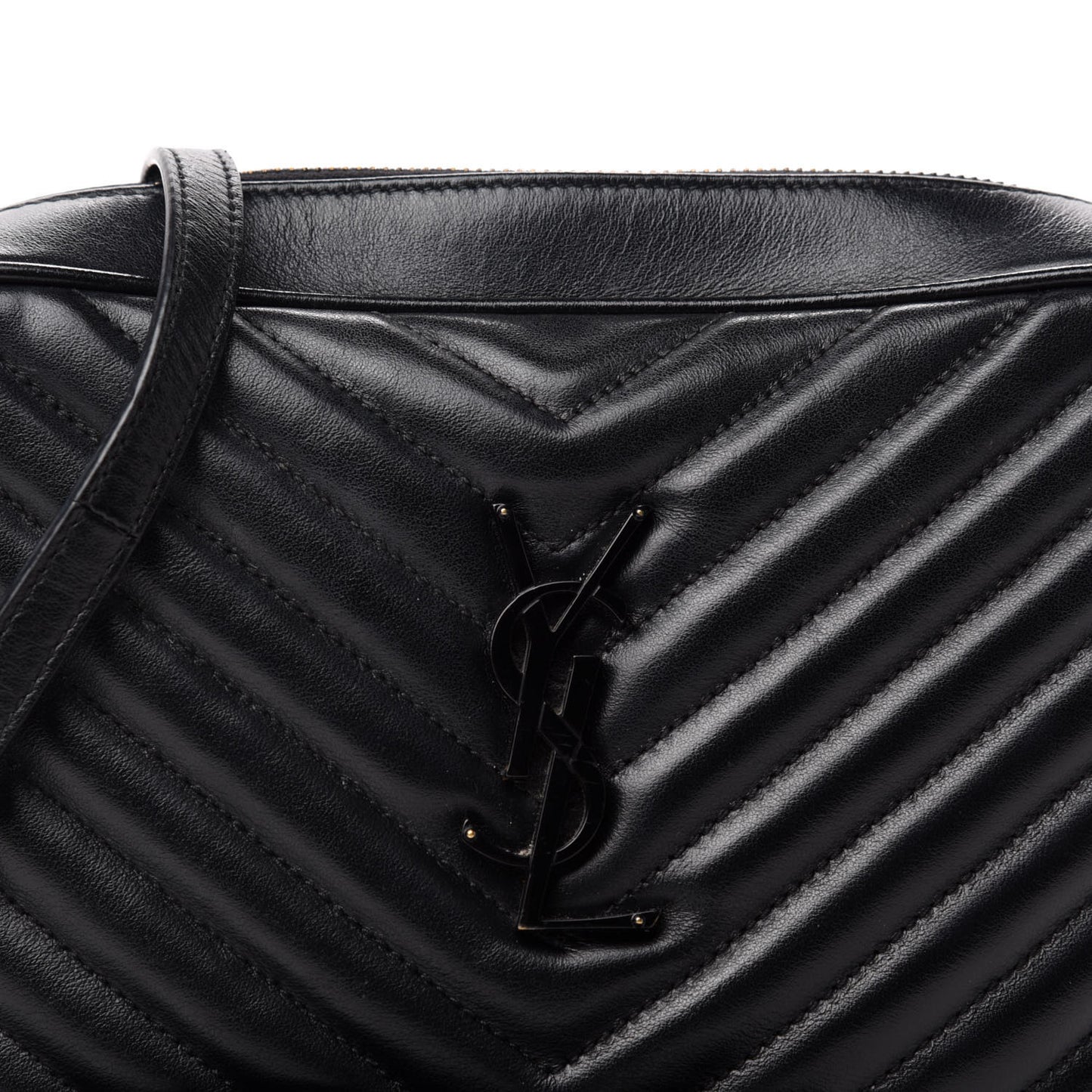 Calfskin Matelasse Monogram Lou Camera Bag Black