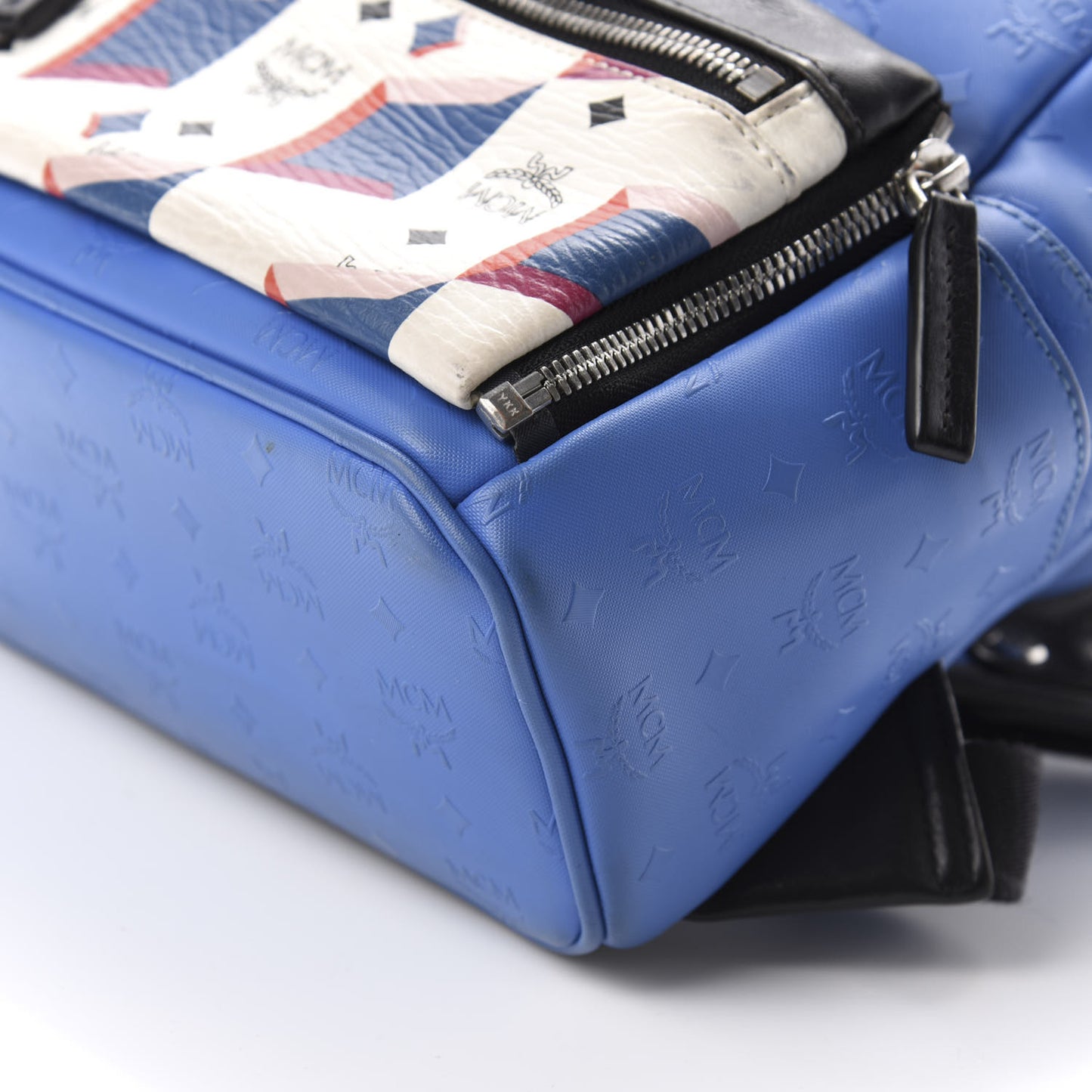 Calfskin Visetos Diamond Printed Small Backpack Blue