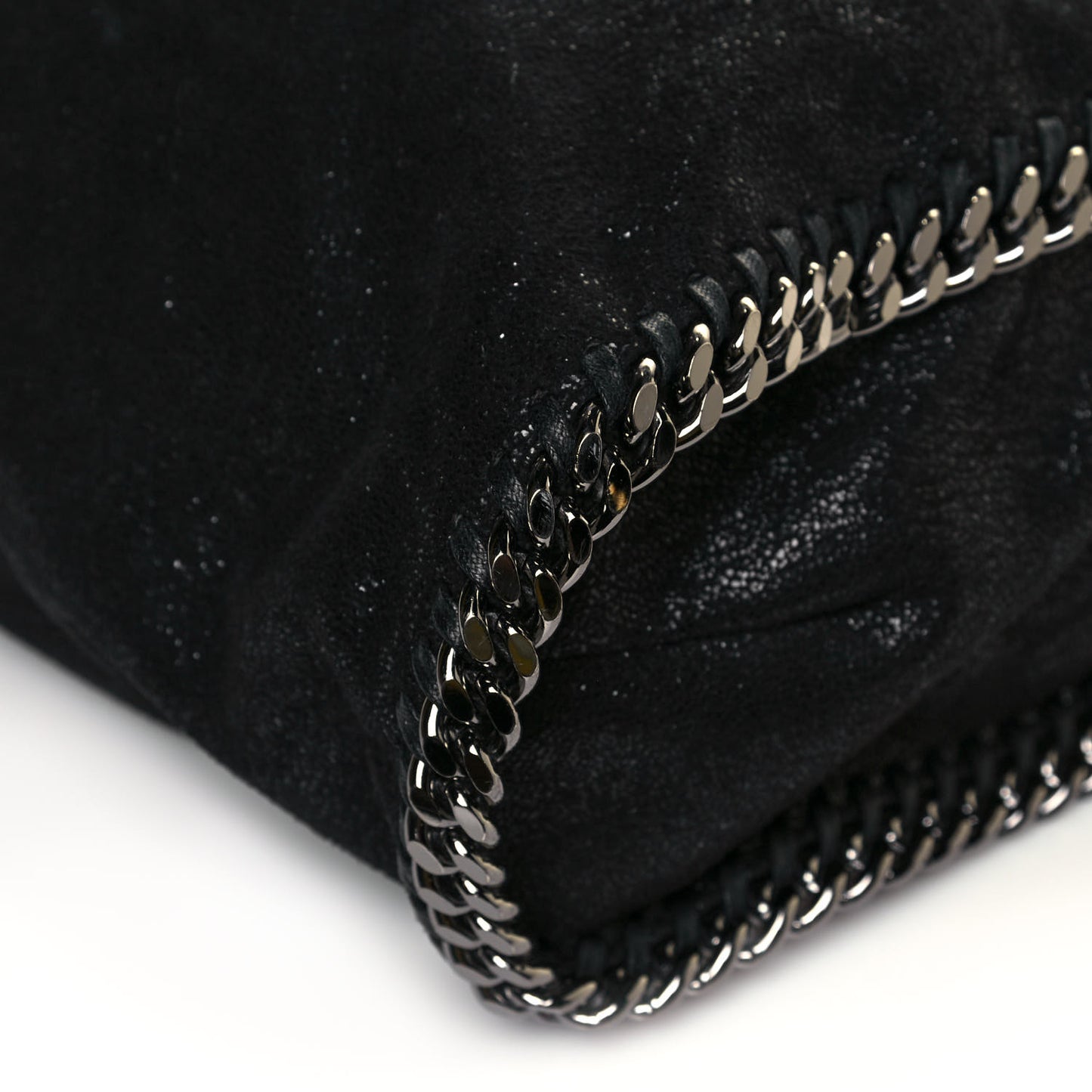 Metallic Shaggy Deer Big Falabella Tote Black