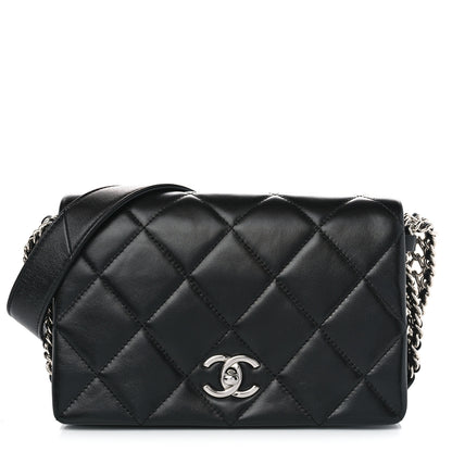 Chanel Lambskin Quilted Small Chain Rows Flap Black 1 of 11