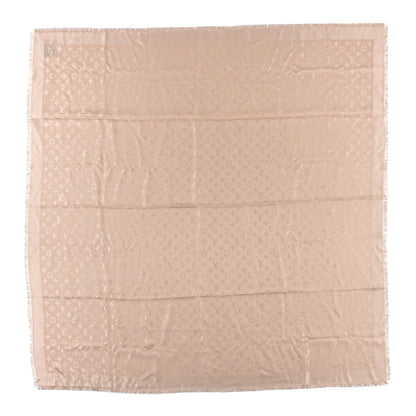 Louis Vuitton Silk Wool Monogram Shawl Beige 1 of 3
