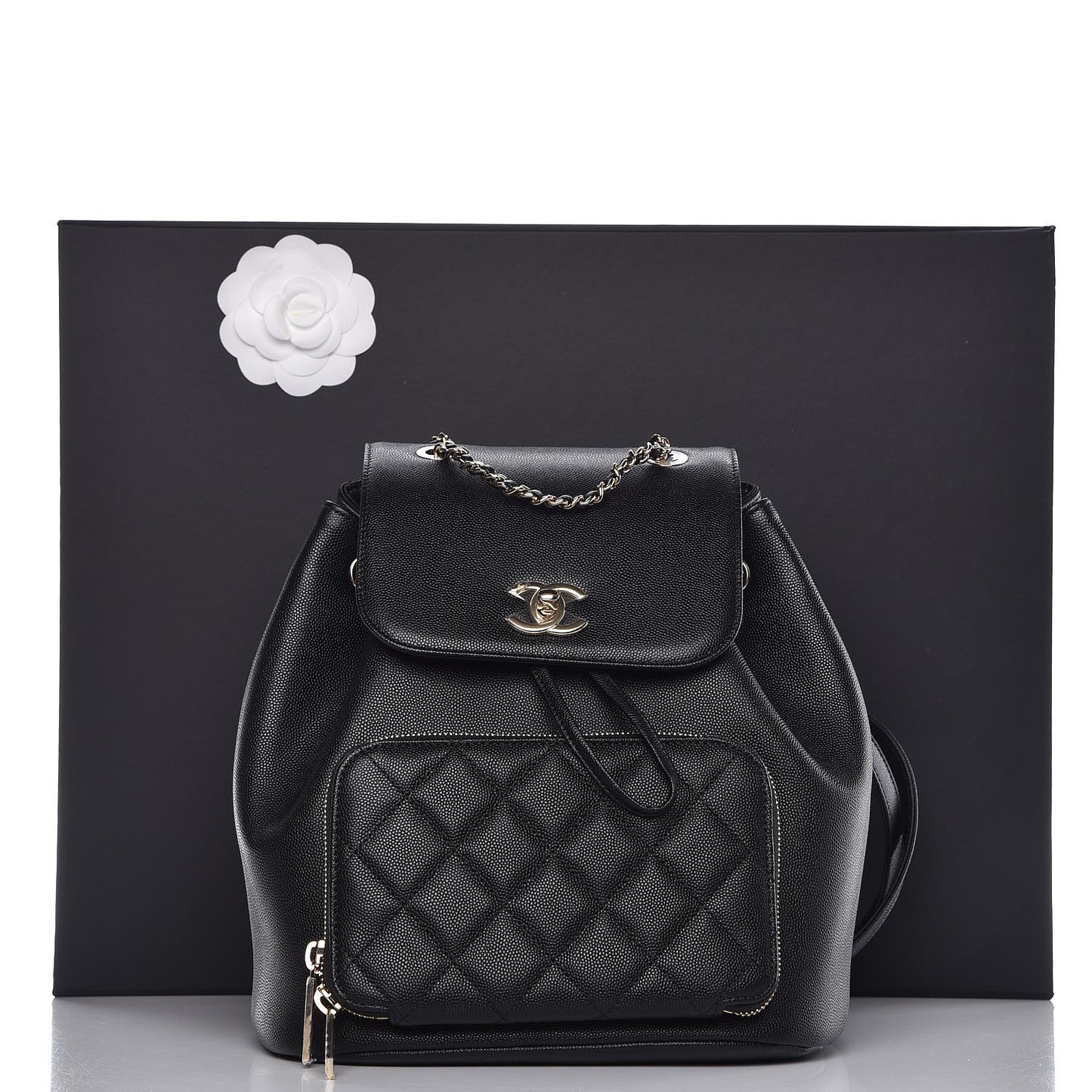 Caviar Quilted Business Affinity Backpack Black